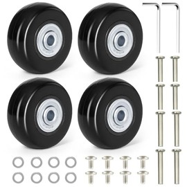 Pack of 4 Luggage Replacement Wheels Rubber Replacement Wheels Suitcase Replacement Wheels Luggage Case Wheel Rubber Swivel Castors Suitcase Wheels Replacement Wheels Universal Luggage Replacement Wheels for Suitcase Luggage (50 mm x 18 mm)