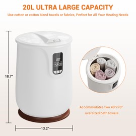 GAOMON Heated Towel Warmers, Luxury Towel Bucket, Auto Shut Off, Fits Up to Two 40"X70" Oversized Towels, Ideals for Bathroom