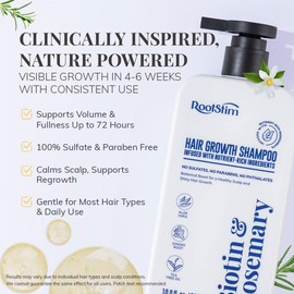 Biotin & Rosemary Shampoo for Thinning Hair, Sulfate-Free, Supports Hair Growth & Thickening, 10 fl oz