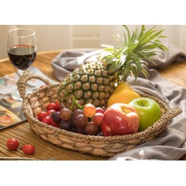 Seagrass Fruit Bread Basket Tray with Handles (Small)