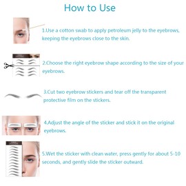 2 Sheets Natural Eyebrow Tattoo Stickers Waterproof Hair Like Immediately Peel Off Eyebrow Transfers Sticker Grooming Shaping Fake Eyebrow Sticker
