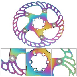 POENVFPO Disc Brake Rotor, Stainless Steel Outer Ring, Hollow Design, 6 Nails Disc Brake Rotor Cycling Accessory for Mountain Bike (180MM)