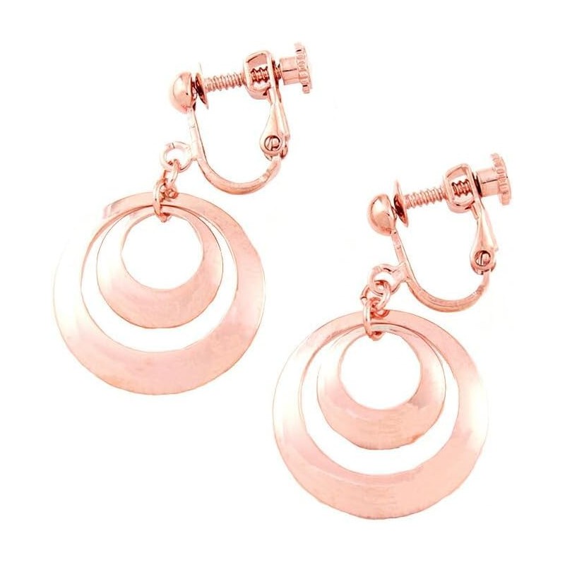 2 Row 月輪 Earrings Gold (m2395e – G)