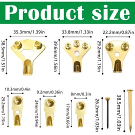 Aienxn 103PCS Heavy Duty Picture Hanging Kit Holds 10-100lbs, Picture Hangers with Nails, Professional Picture Hangers on Drywall/Wooden for Picture Frame, Office Pictures, Canvas, Clock