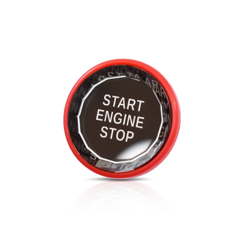 HIBEYO ABS Car Engine Start Stop Button Cover Fits for