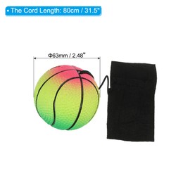 PATIKIL 2.5 Inch Sports Wrist Ball, 4Pcs Basketball Rubber Rebound Wristband Wrist Return Ball Sport on A String for Exercise Play, Mixed Colors