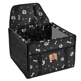 Elevon Pet Dog Booster Seat, Robust Pet Seat & Puppy Seat for Small to Medium Dogs, Breathable and Waterproof Seats, Anti-Collapse Dog Carriers for Small Dogs (Black, PVC Frame)