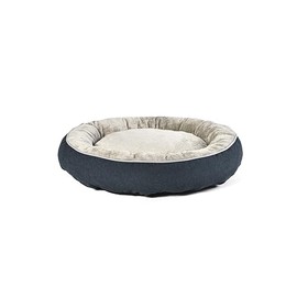 Max & Marlow Plush Round Bolstered Cuddler Pet Bed, Navy, Medium