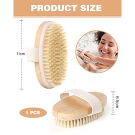 KEMUZ Körperbürste mit Naturborsten, Badebürste, Saunabürste, Trockenbürste Badebürste, Badebürste zum Entfernen abgestorbener Haut, Natürliche Borsten, für Körper Reinigen