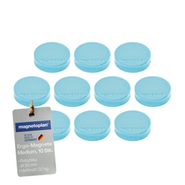 Ergo magnets, medium, diameter 30 mm x 8 mm, pack of 10 baby blue
