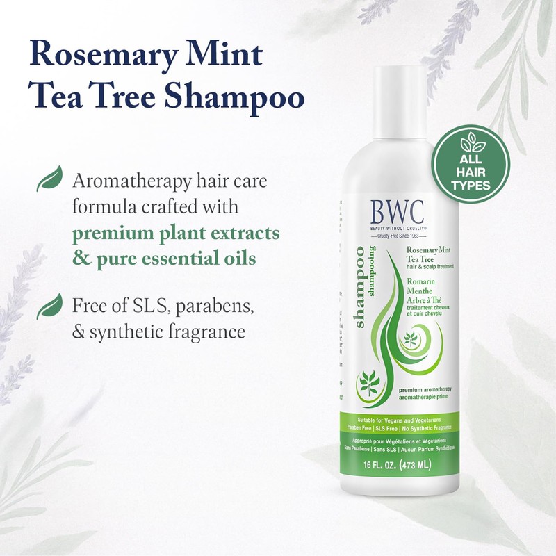 Beauty Without Cruelty Shampoo, Clarifying Rosemary Mint Tea Tree –