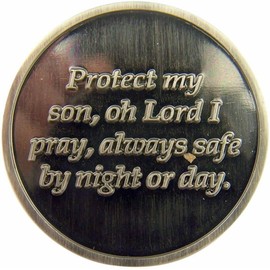 The Christian World Silver Tone ful Protector Son Pocket Token with Prayer, 1 1/4 in vbn-fh-260
