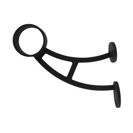 Top Hardware Stainless Steel 316 Grade Bar Mount Foot Rail Bracket for 2" OD Bar Foot Rail Tubing, Mat Black Finish, 1PC