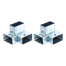 uxcell 3-Way Gazebo Brackets Kits, Right Angle Corner Bracket Woodworking DIY Post Base Kit for 1.6" x 0.83" Lumber for Outdoor Patio Gazebo Log Cabins (2 Pack)