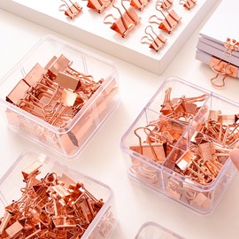 Delhi Deli rose gold double clip 25mm 12 pieces / 델리 로즈골드 더블클립 25mm 12개입