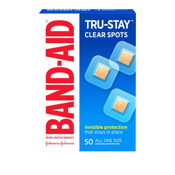 Band-Aid Brand Adhesive Bandages, Clear Spots, 50 count (pack of 4)