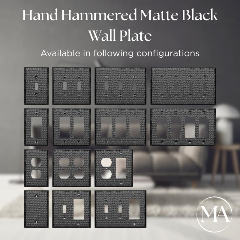 Monarch Abode 1-Gang Toggle Wall Plate, Hand Hammered Metal Single
