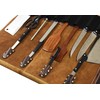 Leather Knife Roll Storage Bag, Elastic and Expandable 10 Pockets,
