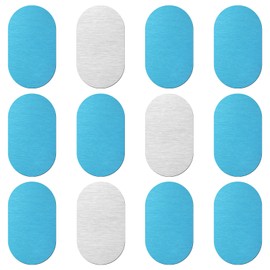 12pcs Under Cabinet Lights Magnetic Stickys, Replacement Magnetic Strips with Adhesive Backing for Under Counter & Cabinet Lights Universal Replacement Sticky Magnet Sheets (Oval)