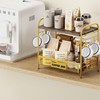 Coffee Bar Organizer for Countertop Station, Simple Assembly 2 Tier