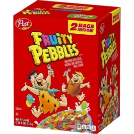 Post 2 Bag Box Post Fruity Pebbles Breakfast Cereal 38 oz