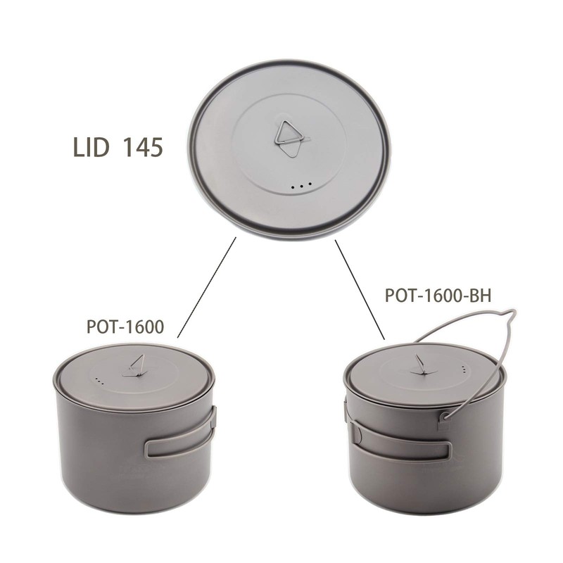 TOAKS 蓋 チタンポットまたはカップ 80mm/90mm/115mm/130mm/145mm/170mm (LID-145)