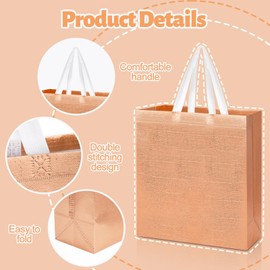 SHAIDOJIO 15 Pcs Resuable Gift Bags with Handle, Large Party Favor Goodie Bag Shopping Tote Bag Bulk, Non-woven Iridescent Grocery Bags for Wedding Birthday Christmas Party (12.5x5x11in)