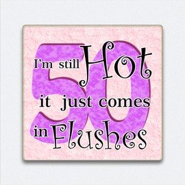 HmHome Pink Fridge Magnet Wooden 50th Birthday Token gift for women friend Mum sister