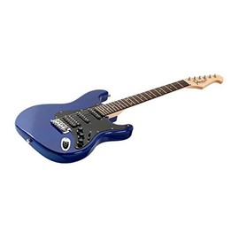 Monoprice Indo Series 6 String Basswood-Body Electric Guitar, Ambidextrous, Blue, (610374)