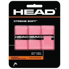 HEAD Xtreme Soft Tennis Racquet Overgrip - Cushioned, Moisture-Absorbing, Non-Slip Feel, Easy Wrap Replacement Grip, 3-Pack, Pink