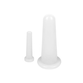 2 Pcs Facial Cupping Set, Silicone Cupping Set, Massage Cupping for Face, Body, Eye, Anti-Aging, Facial Care (White)