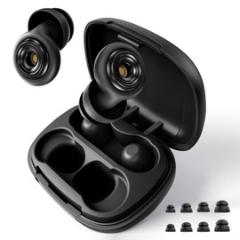 Ear Plugs for Sleeping 45dB Reusable Noise Cancelling Ear Plugs with 8 Eartips and Travel Case for Concerts, Snoring, Travel, Study Sleeping earplugs(Black)