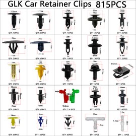 860Pcs Car Retainer Bumper Clips and Fastener Remover Kit 25 Sizes Auto Push Pin Rivets Door Trim Panel Clips for GM Ford Toyota Honda Acura Chrysler Red