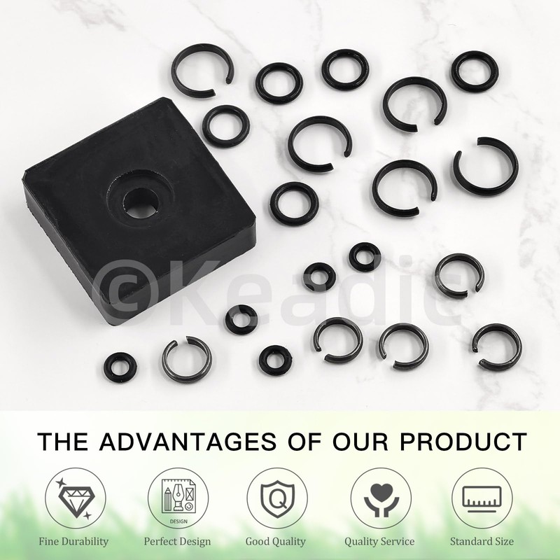 Keadic 10 Set Impact Wrench Retainer Rings with O-Ring, 1/2”