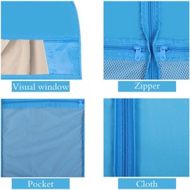 Kernorv Breathable Dust-Proof Garment Bags, Set of 5 Environmental Zipper Garment Bags for Dance Costumes, 51" Foldable Dance Garment Bags with Clear Window for Dance Dress, Storage or Travel