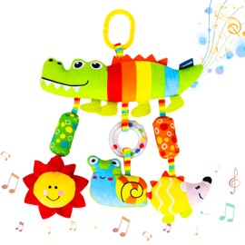 Fadcaer Baby Pram Pushchair Toys, Hanging Rattle Toys Hanging Plush Soft Toys Crib Early Education Play Toys Car Seat Stroller Crib Activity Toys Baby Sensory Toy for Newborn Toddlers Boys Girls