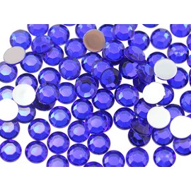 Allstarco 500PCS 9mm SS42 Blue Sapphire Dark .NAB01 Acrylic Flat Back Rhinestones for Jewelry Making and Face Painting Card Making Embelishments Plastic Gems