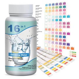Pack of 50 Drinking Water Test Strips, Water Tester Test Strips 16-in-1, Spa and Pool Test Strips, Water Hardness Test Strips, Water Hardness Measurement, pH Value, Hardness, Water Test Water Quality