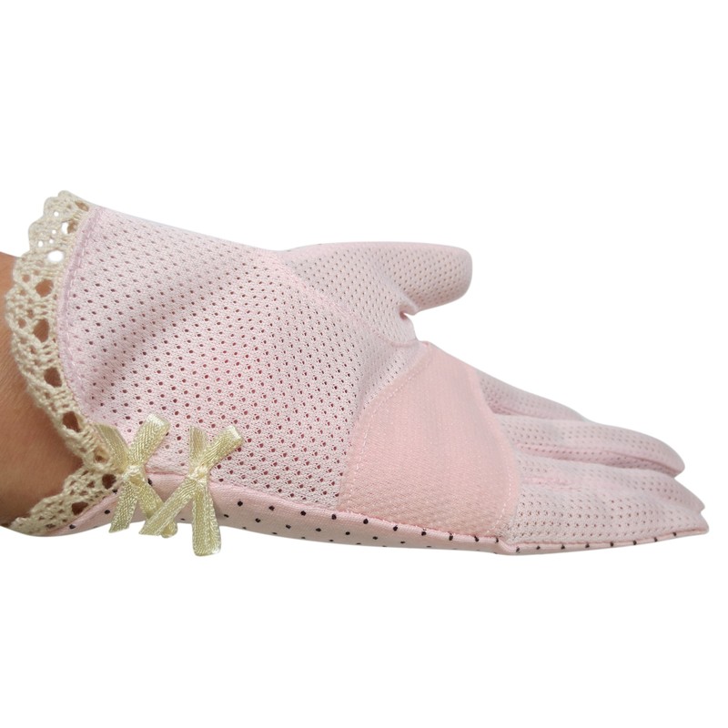 Rarihima Women's Cotton Gloves, UV Protection, Polka Dots, Pattern, Sun