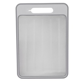 4 in 1 Defrosting Tray Cutting Board, Double Sided Chopping Board Thawing Plate with Sharpener for Defrost and Thaw Meat and Food 12.3x8.3in (Grey)