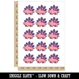 Baby Nursery Stegosaurus Dinosaur Temporary Tattoo Water Resistant Fake Body Art Set Collection - 15 2" Tattoos (1 Sheet)