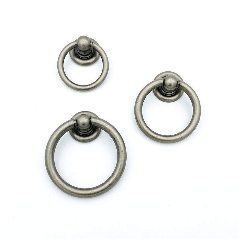 Antique Silver Ring Pulls Nickel Cabinet Knobs and Pulls Kitchen