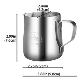 8Oz Mini Milk Frothing Pitcher – 250ml Single Serving Stainless Steel Espresso Steaming Pitchers, Precision Pouring for Perfect Latte Art, Frother cup, Coffee Cappuccino Jug