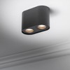 CGC Lighting Black Twin Round Cylinder Surface Mount Ceiling Spotlight