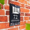 Custom Signs Solar Illuminated Modern Anthracite House Number Sign 24cm