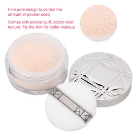 Polvo de ajuste de maquillaje de larga duración Control de aceite mate Polvo suelto Cara Polvo cosmético Polvo translúcido Luz clara Polvo suelto(Blanco)