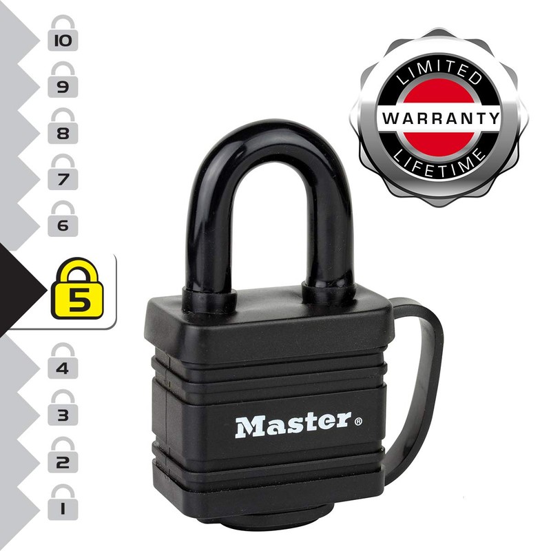 Master Lock, Black, 7804EURT Pack of 2 Laminated Padlocks with
