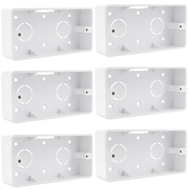 6 Pcs Switch Outlet Box, ABS Electrical Enclosure Box, Surface Mount Backbox for Home Electrical Box Extender (3-Position)