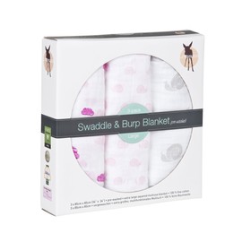 Lässig baby burp cloth, muslin nappies, cotton swaddle blanket, 85 x 85 cm, set of 3. 85 x 85 cm Colourful