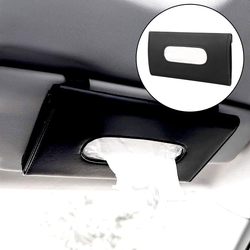 Oiieco 2 Pcs Car Tissue Holder, Premium PU Leather Sun